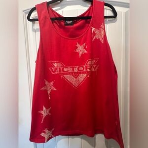 Women’s Victory Motorcycle Brand Patriotic Tank. Size 2 XL.